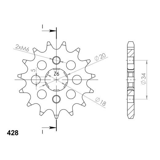 PRIEKINĖ ŽVAIGŽDĖ SUPERSPROX CST-264:16 16T, 428