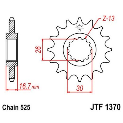 PRIEKINĖ ŽVAIGŽDĖ JT JTF 1370-15RB 15T, 525