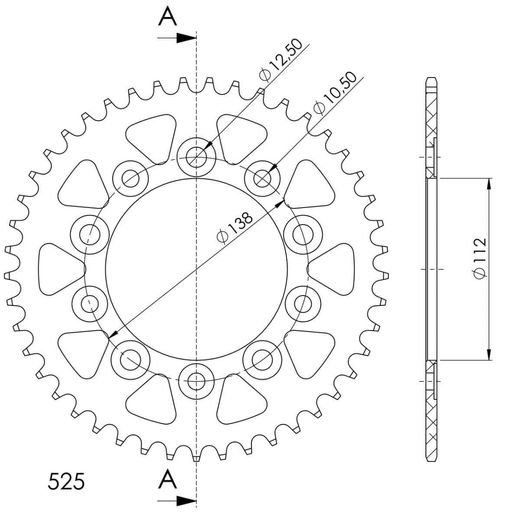 GALINĖ ALIUMININĖ ŽVAIGŽDĖ SUPERSPROX RAL-1304:45-RED, RAUDONOS SPALVOS 45T, 525
