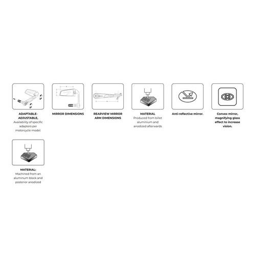 GALINIO VAIZDO VEIDRODIS PUIG DIABLO 22112N, JUODOS SPALVOS DEŠINĖ