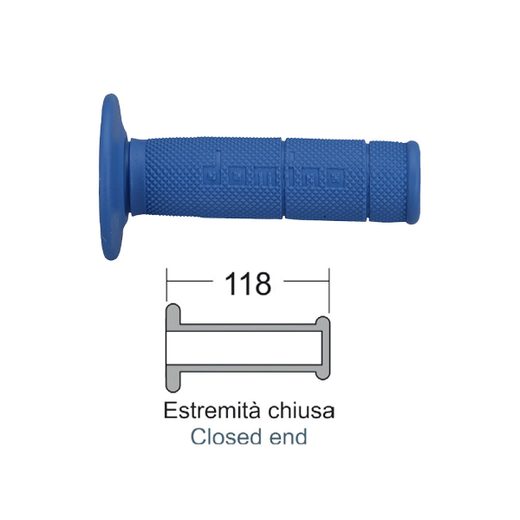 RANKENŲ KOMPLEKTAS VAIRAMS DOMINO CROSS-ENDURO 184170080, MĖLYNOS SPALVOS 118 MM