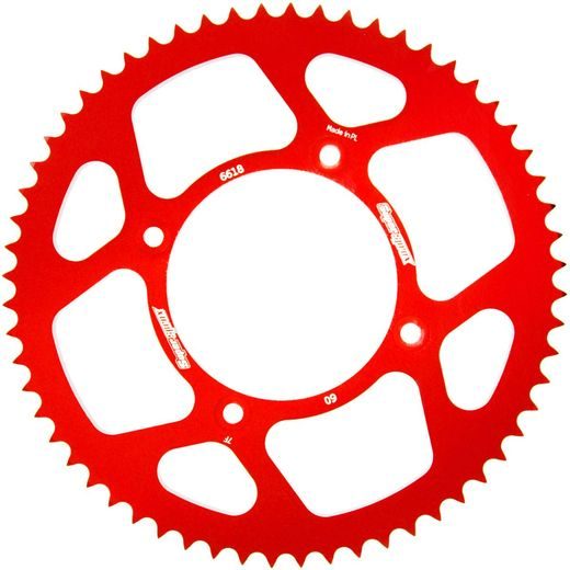 REAR ALU SPROCKET SUPERSPROX RAL-6618:60-RED, RAUDONOS SPALVOS 60T, 420