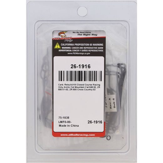 KARBIURATORIAUS REMONTINIS KOMPLEKTAS ALL BALLS RACING CARK26-1916
