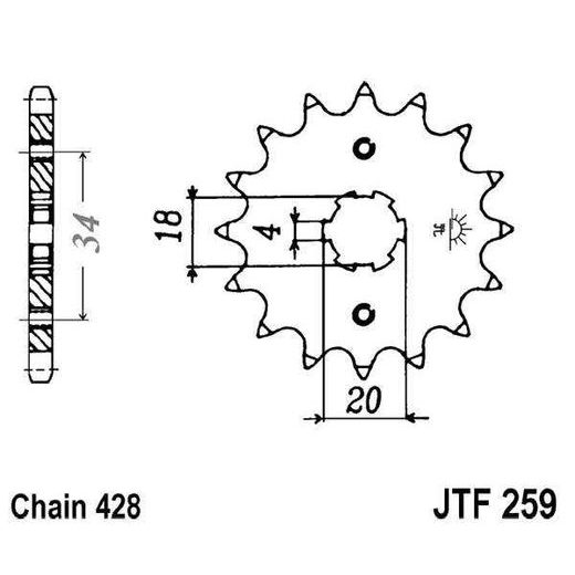 PRIEKINĖ ŽVAIGŽDĖ JT JTF 259-15 15T, 428