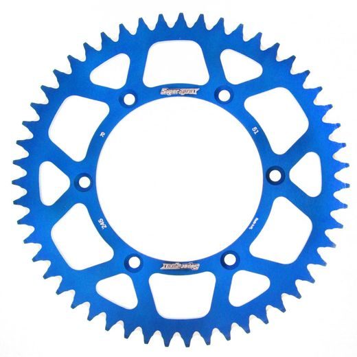 REAR ALU SPROCKET SUPERSPROX RAL-245:51-BLU, MĖLYNOS SPALVOS 51T, 520