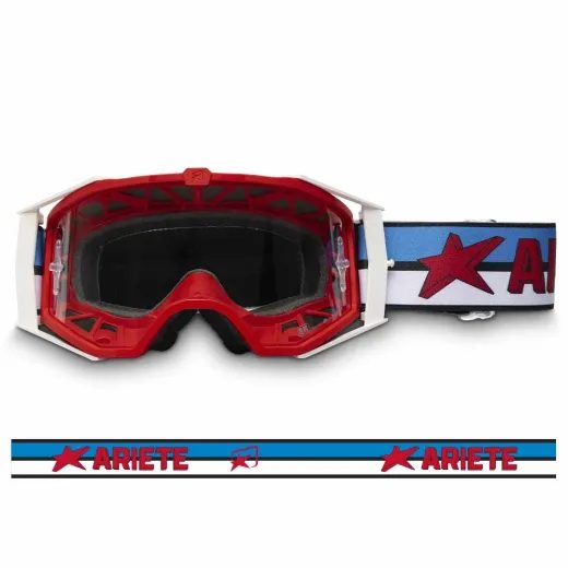 GOGGLES ARIETE 8K 14960-RBBC, RAUDONOS SPALVOS CLEAR LENS WITH PINS