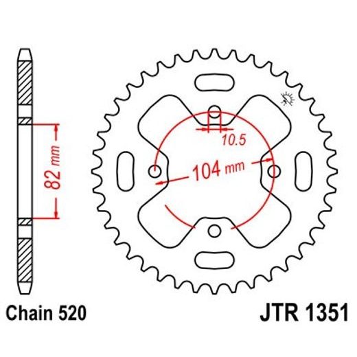 GALINĖ ŽVAIGŽDĖ JT JTR 1351-40 40T, 520