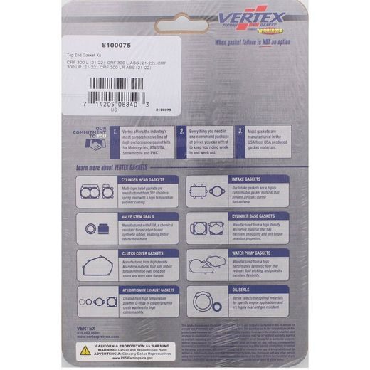 TOP END GASKET KIT WINDEROSA TEGS 8100075