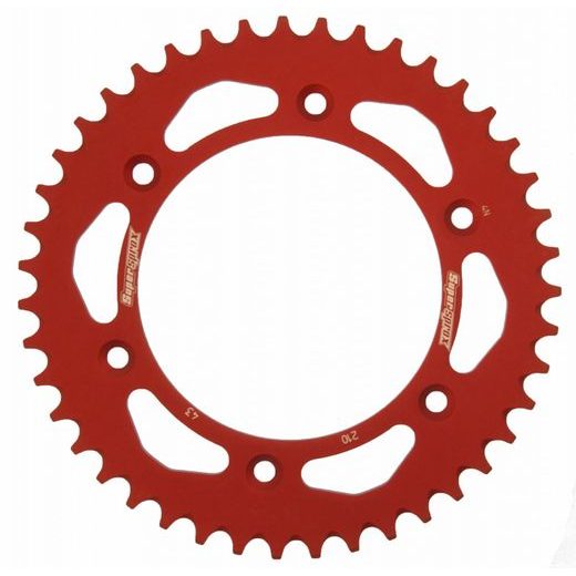 REAR ALU SPROCKET SUPERSPROX RAL-210:43-RED, RAUDONOS SPALVOS 43T, 520