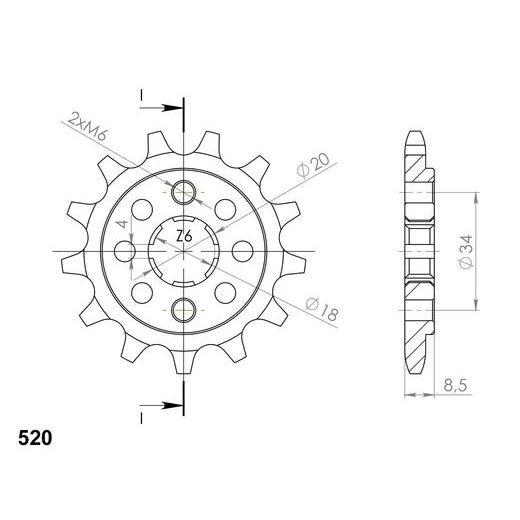 PRIEKINĖ ŽVAIGŽDĖ SUPERSPROX CST-270:11 11T, 520