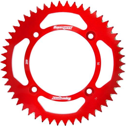 REAR ALU SPROCKET SUPERSPROX RAL-209:50-RED, RAUDONOS SPALVOS 50T, 420