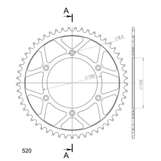GALINĖ ŽVAIGŽDĖ SUPERSPROX RFE-990:53-BLK, JUODOS SPALVOS 53T, 520