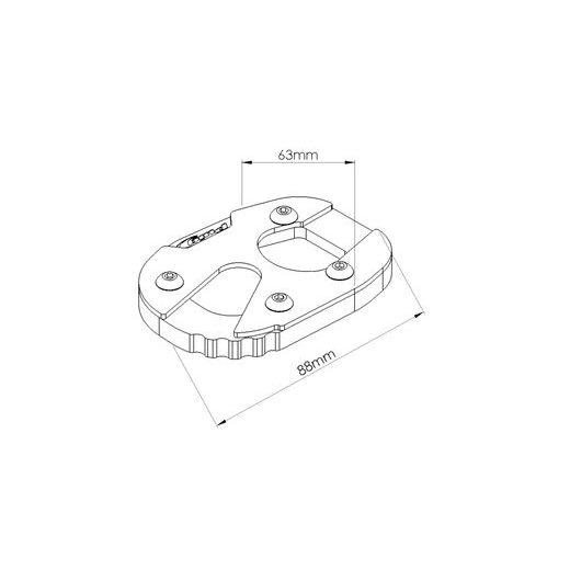 KICKSTAND EXTENSION PUIG 20182N, JUODOS SPALVOS