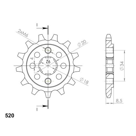PRIEKINĖ ŽVAIGŽDĖ SUPERSPROX CST-270:13 13T, 520