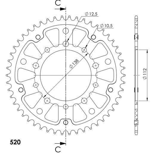 GALINĖ ŽVAIGŽDĖ SUPERSPROX STEALTH RST-1303:50-GLD, AUKSO SPALVOS 50T, 520