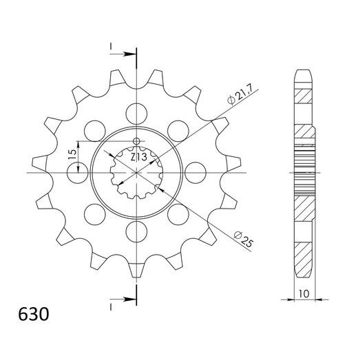 PRIEKINĖ ŽVAIGŽDĖ SUPERSPROX CST-521:15 15T, 630