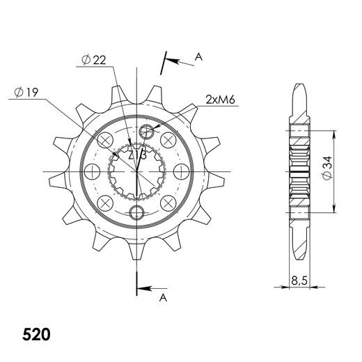 PRIEKINĖ ŽVAIGŽDĖ SUPERSPROX CST-1403:13 13T, 520