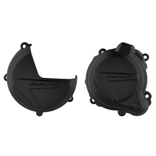 CLUTCH AND IGNITION COVER PROTECTOR KIT POLISPORT 90998, JUODOS SPALVOS