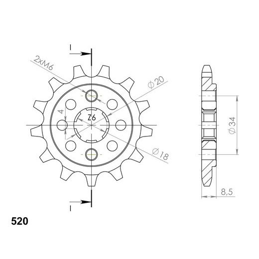 PRIEKINĖ ŽVAIGŽDĖ SUPERSPROX CST-270:15 15T, 520