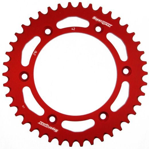 REAR ALU SPROCKET SUPERSPROX RAL-210:42-RED, RAUDONOS SPALVOS 42T, 520