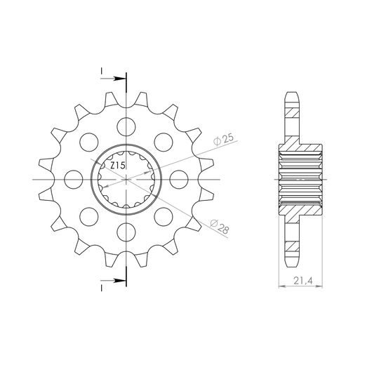 PRIEKINĖ ŽVAIGŽDĖ SUPERSPROX CST-2150:15 15T, 525