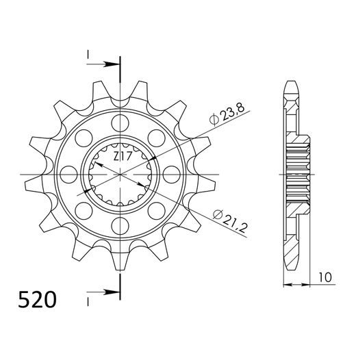 PRIEKINĖ ŽVAIGŽDĖ SUPERSPROX CST-1443:14 14T, 520