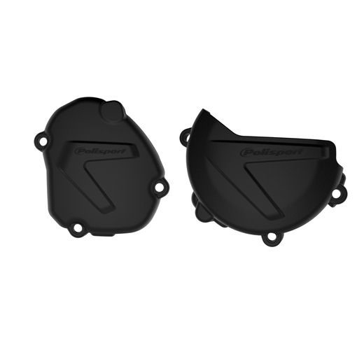 CLUTCH AND IGNITION COVER PROTECTOR KIT POLISPORT 90937, JUODOS SPALVOS