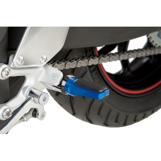 FOOTPEGS WITHOUT ADAPTERS PUIG SPORT 7318A, MĖLYNOS SPALVOS WITH RUBBER