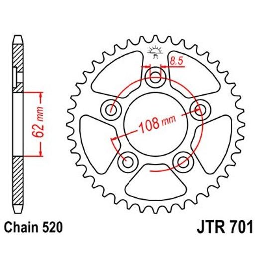 GALINĖ ŽVAIGŽDĖ JT JTR 701-38 38T, 520