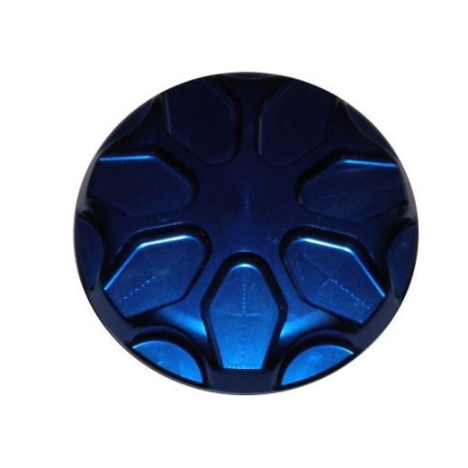 FUEL CAP WITH QUICK ACTION SYSTEM ACCOSSATO FC008 IN CNC-WORKED ALUMINIUM, MĖLYNOS SPALVOS