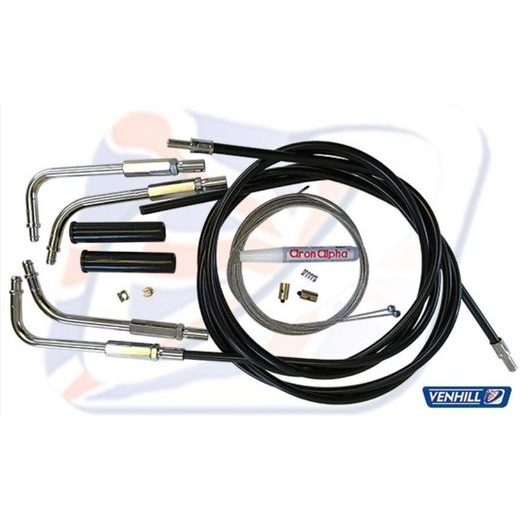 THROTTLE CABLE KIT VENHILL U01-4-402, JUODOS SPALVOS PUSH FIT