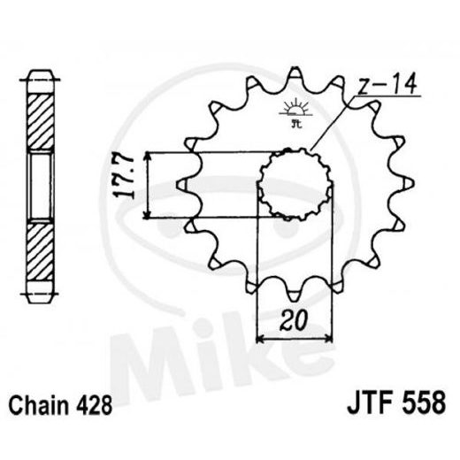 PRIEKINĖ ŽVAIGŽDĖ JT JTF 558-14 14T, 428