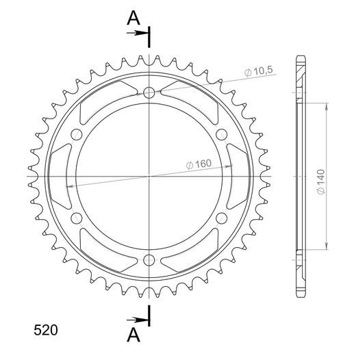 GALINĖ ŽVAIGŽDĖ SUPERSPROX RFE-502:44-BLK, JUODOS SPALVOS 44T, 530