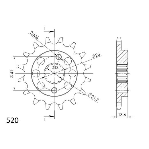 PRIEKINĖ ŽVAIGŽDĖ SUPERSPROX CST-1307:15 15T, 520