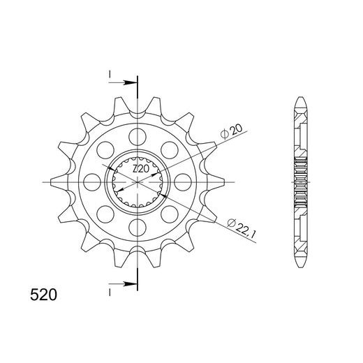 PRIEKINĖ ŽVAIGŽDĖ SUPERSPROX CST-1590:13 13T, 520