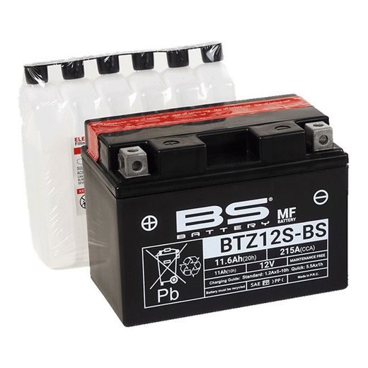 NEAPTARNAUJAMAS AKUMULIATORIUS - MAX. 20° PAVERTIMAS BS-BATTERY BTZ12S-BS (YTZ12S-BS)