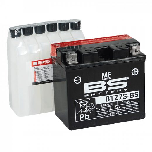 NEAPTARNAUJAMAS AKUMULIATORIUS - MAX. 20° PAVERTIMAS BS-BATTERY BTZ7S-BS (YTZ7S-BS)