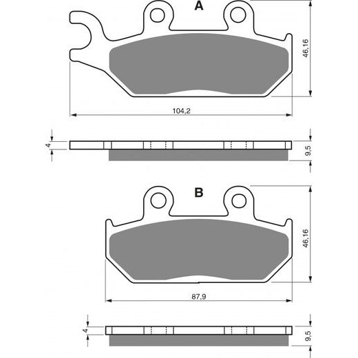 STABDŽIŲ TRINKELĖS GOLDFREN 033 AD OFF-ROAD FRONT