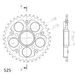 REAR SPROCKET SUPERSPROX STEALTH RST-736_525:36-BLK, JUODOS SPALVOS 36T, 525