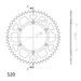 REAR ALU SPROCKET SUPERSPROX RAL-460:50-BLK, JUODOS SPALVOS 50T, 520