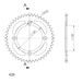 REAR ALU SPROCKET SUPERSPROX RAL-998:44-BLK, JUODOS SPALVOS 44T, 428