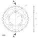 REAR ALU SPROCKET SUPERSPROX RAL-4:50-BLK, JUODOS SPALVOS 50T, 420