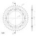 REAR SPROCKET SUPERSPROX STEALTH RST-990:43-BLK, JUODOS SPALVOS 43T, 520