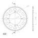 REAR ALU SPROCKET SUPERSPROX RAL-457:50-BLK, JUODOS SPALVOS 50T, 420