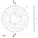REAR ALU SPROCKET SUPERSPROX RAL-478:43-BLK, JUODOS SPALVOS 43T, 520