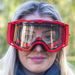GOGGLES ARIETE 8K ENDURO 14960-ERR DOUBLE CLEAR LENS, RAUDONOS SPALVOS