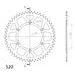 REAR ALU SPROCKET SUPERSPROX RAL-245:49-BLK, JUODOS SPALVOS 49T, 520