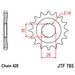 CHAIN KIT D.I.D CHAIN -, SIDABRINĖS SPALVOS CHAIN 428 D, NON-SEALED, CHK FRONT SPROCKET JT, CHK REAR SPROCKET JT SKIRTAS KEEWAY RKV 125 2012-2017