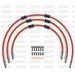 STANDARD FRONT BRAKE HOSE KIT VENHILL POWERHOSEPLUS KAW-9002FB-RD (3 ŽARNELĖS RINKINYJE) RED HOSES, BLACK FITTINGS