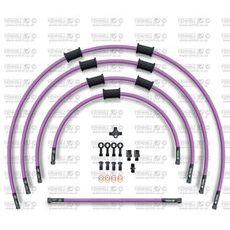 STANDARD PRIEKŠĒJO BREMŽU ŠĻŪTEŅU KOMPLEKTS VENHILL POWERHOSEPLUS KAW-6003FB-PU (5 ŠĻAUKAS KOMPLEKTĀ) PURPLE HOSES, BLACK FITTINGS